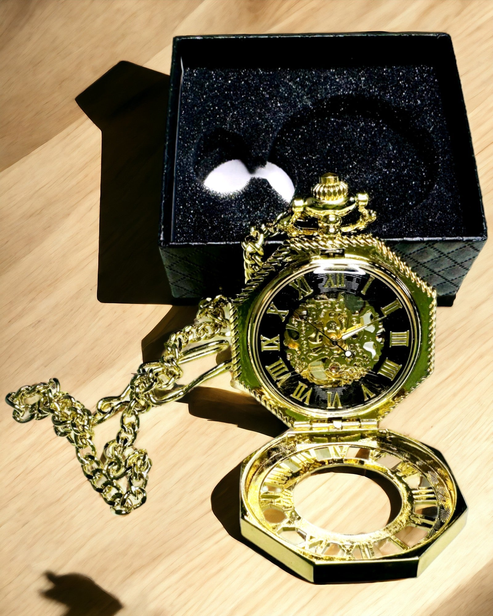 Montre de Poche Exclusive de Style Steampunk avec Mécanisme Visible sur le Cadran - Élégance Classique