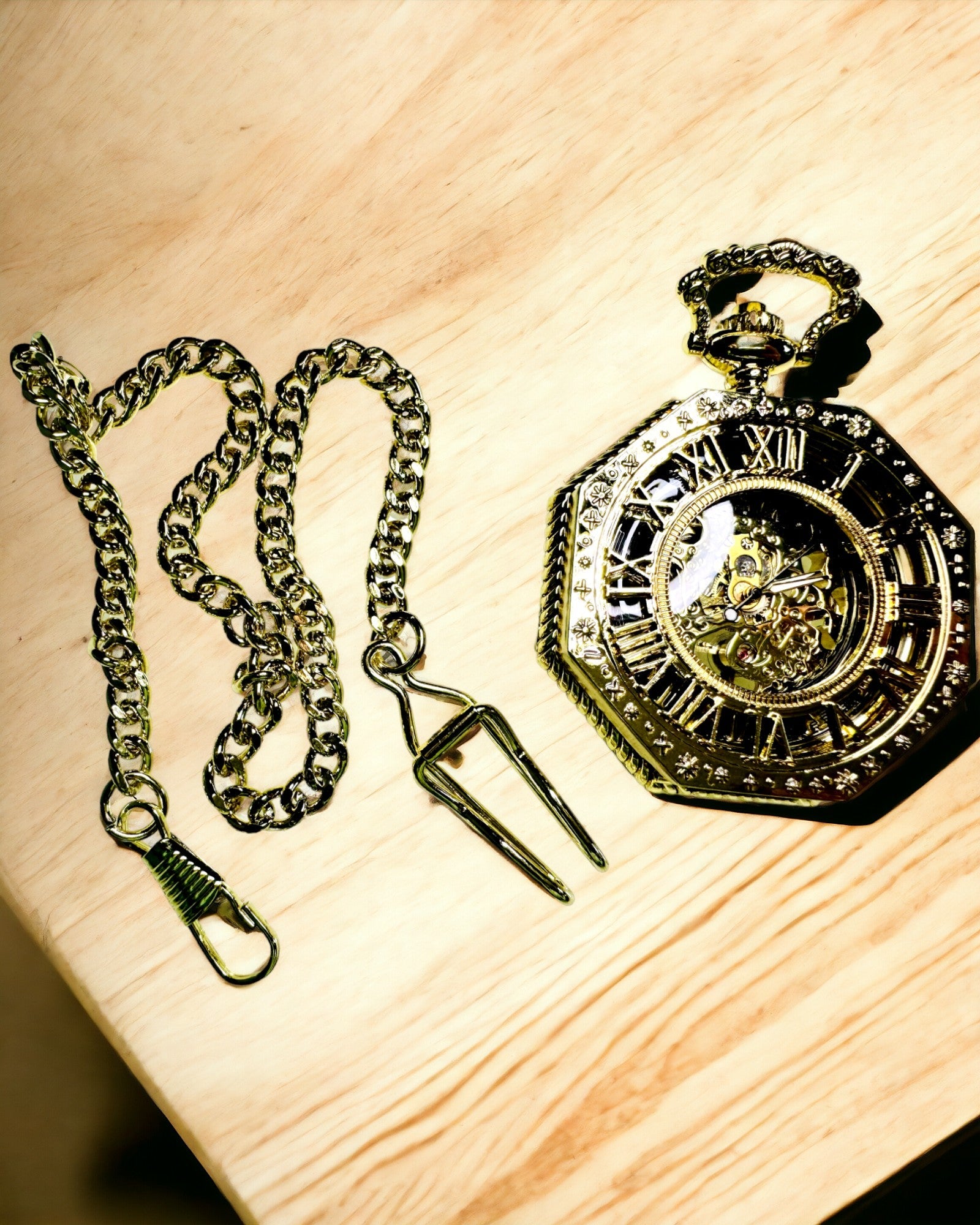 Montre de Poche Exclusive de Style Steampunk avec Mécanisme Visible sur le Cadran - Élégance Classique