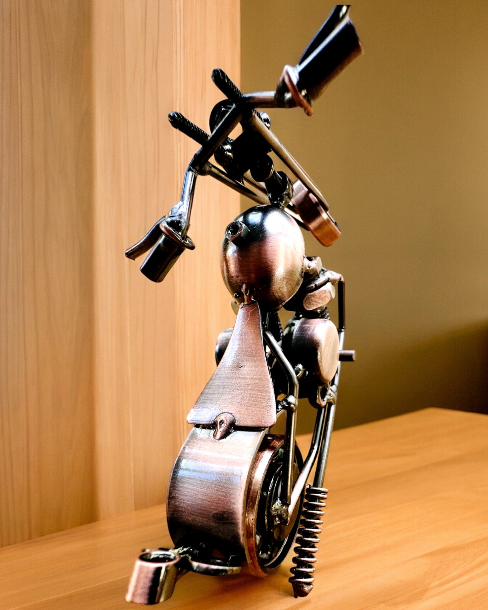 Handgemaakt Motorfietsmodel van ijzer, Chopper, personalisatie, gravure als cadeau