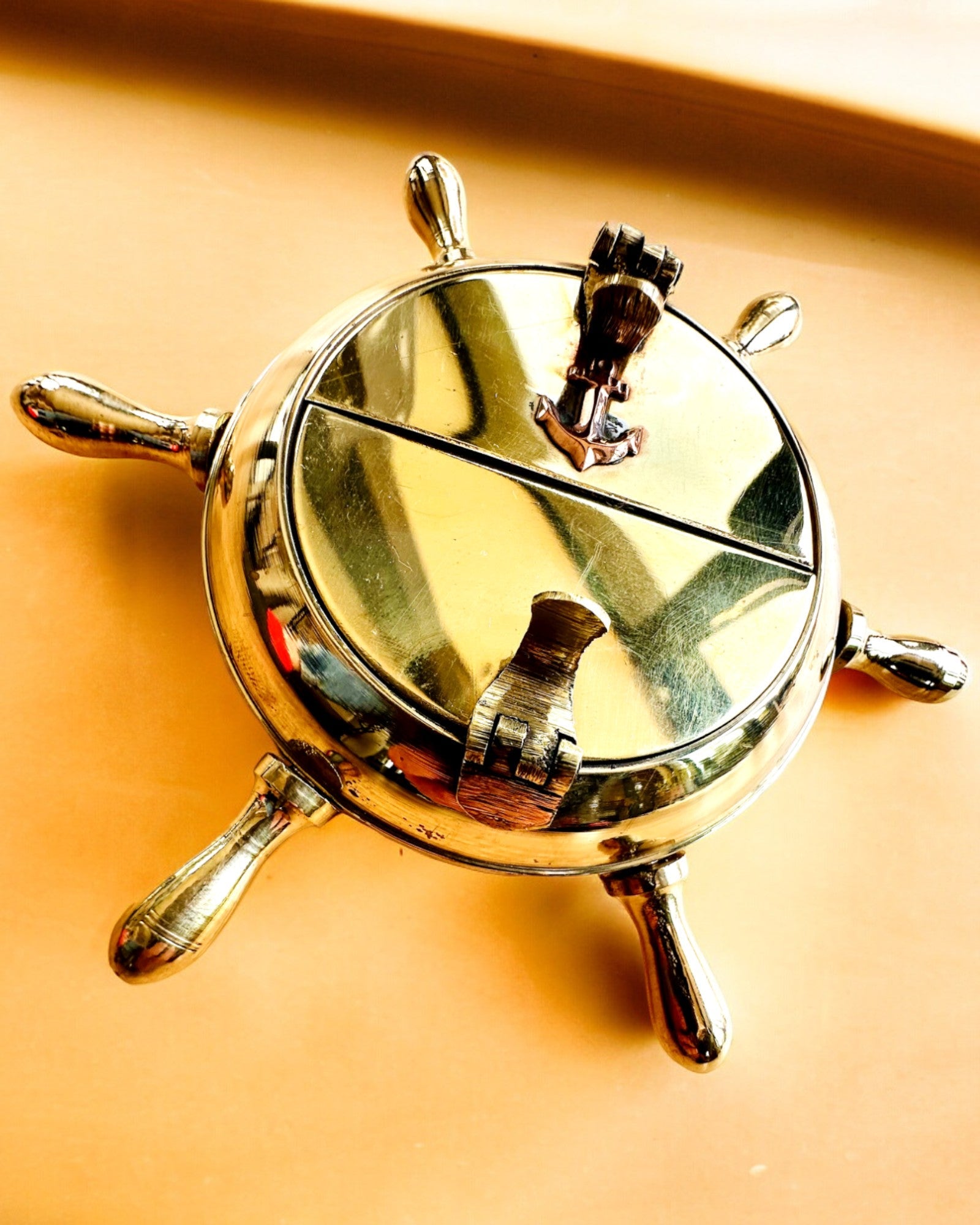 Cendrier en Laiton de Capitaine - option de personnalisation pour cadeau avec gravure, fait à la main