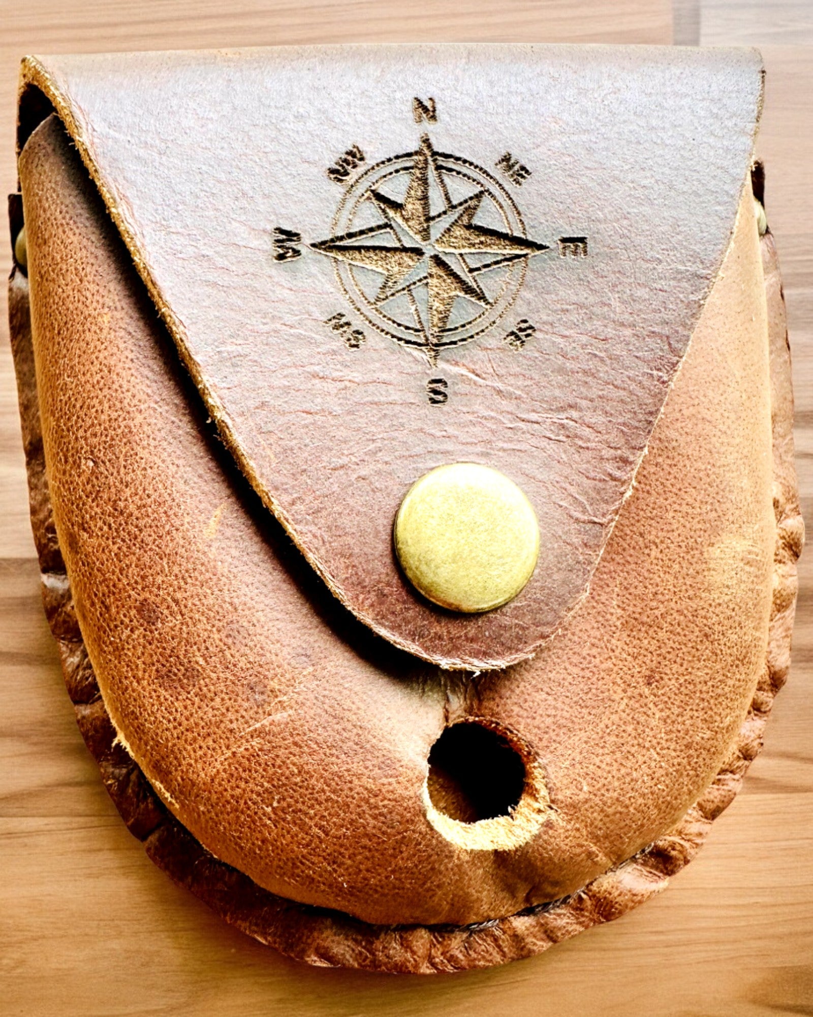 Leren Etui "Odkrywca" - voor compacte kompas of zakhorloge - mogelijkheid tot personalisatie met gravure