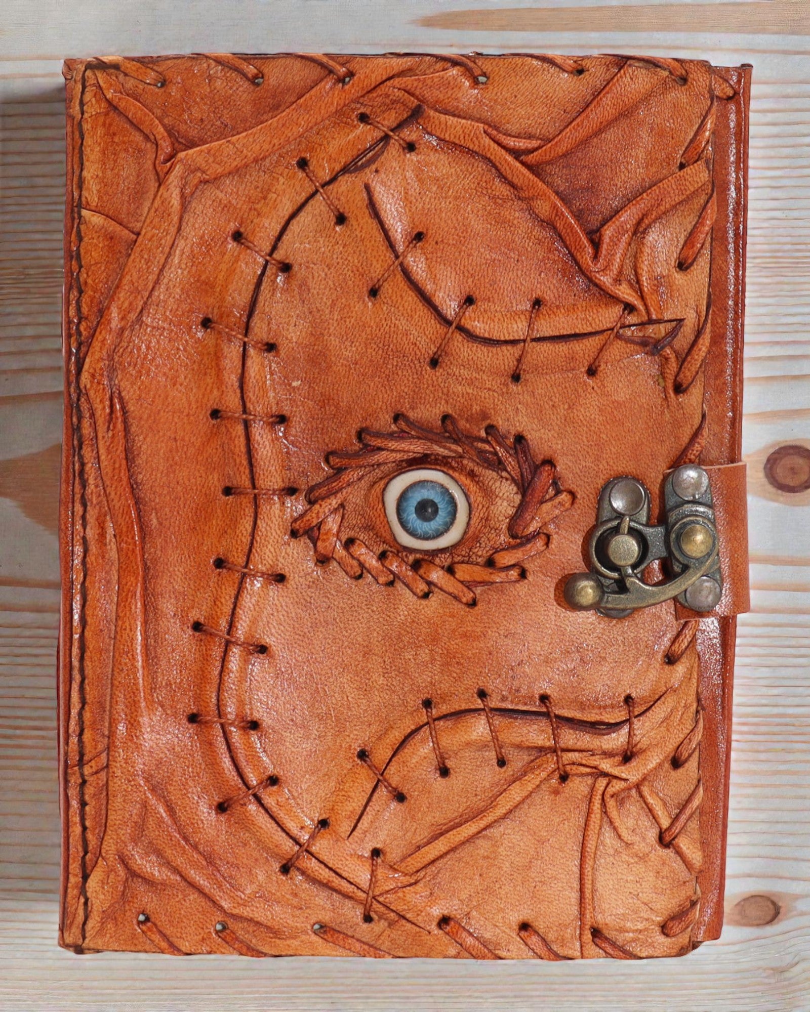 Oculus Noctis – Leather Notebook of the Evil Eye with a Metal Clasp