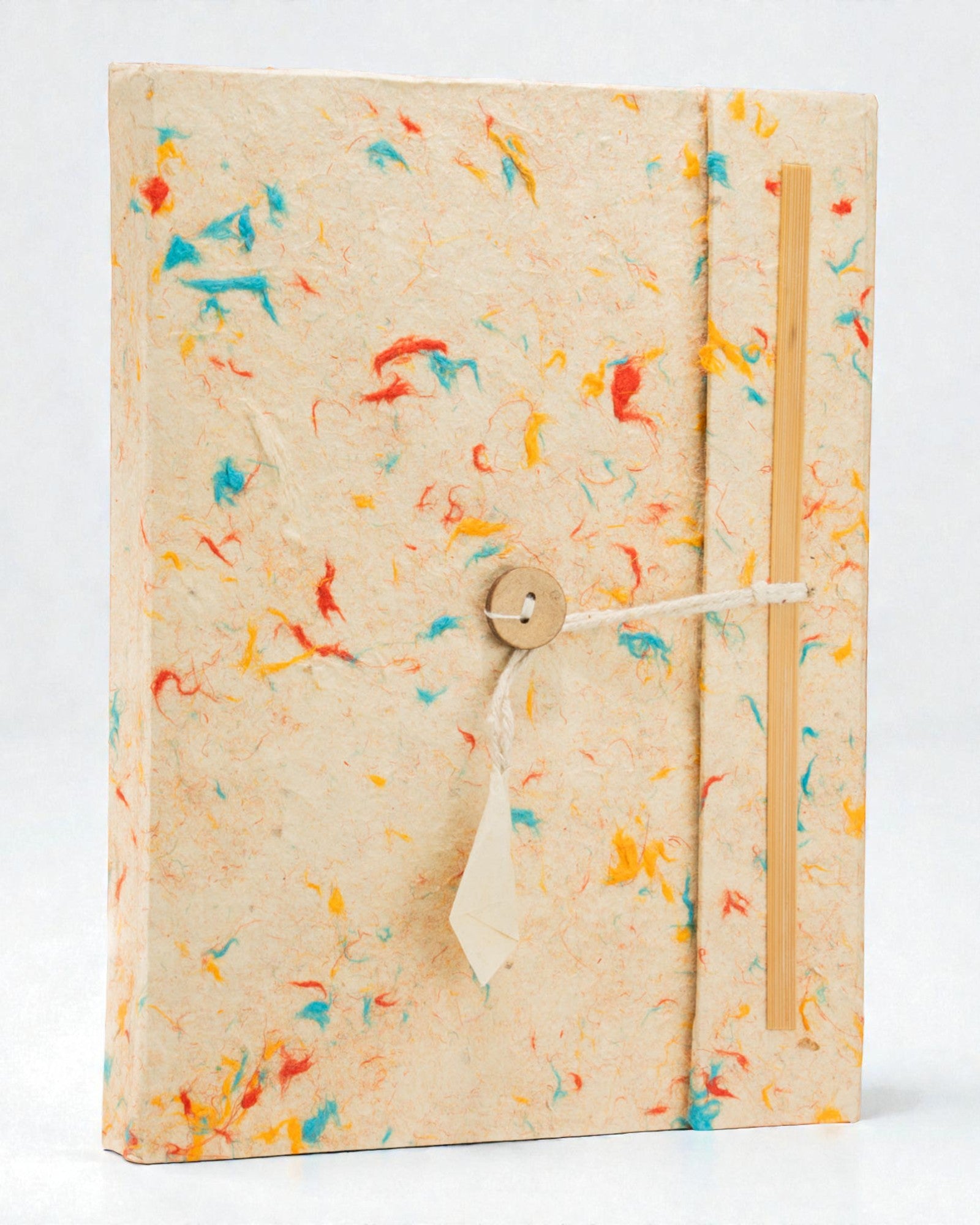 Grand carnet Lokta en coton multicolore (45 feuilles, 21 x 15 cm)