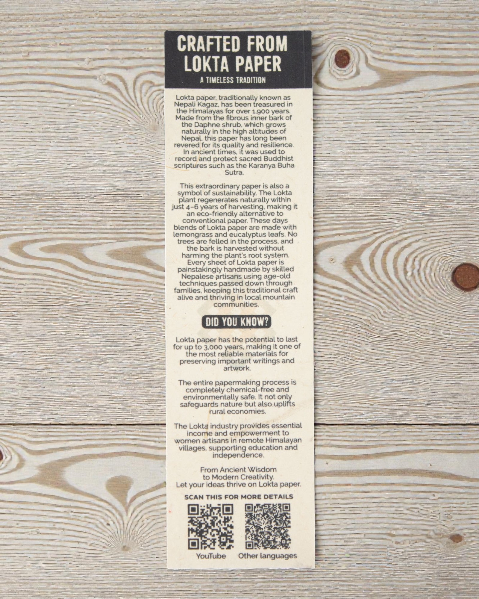 Groot Lokta-notitieboek Inspiraties – Het echte leven gebeurt zonder internet (45 vellen, 21 x 15 cm)