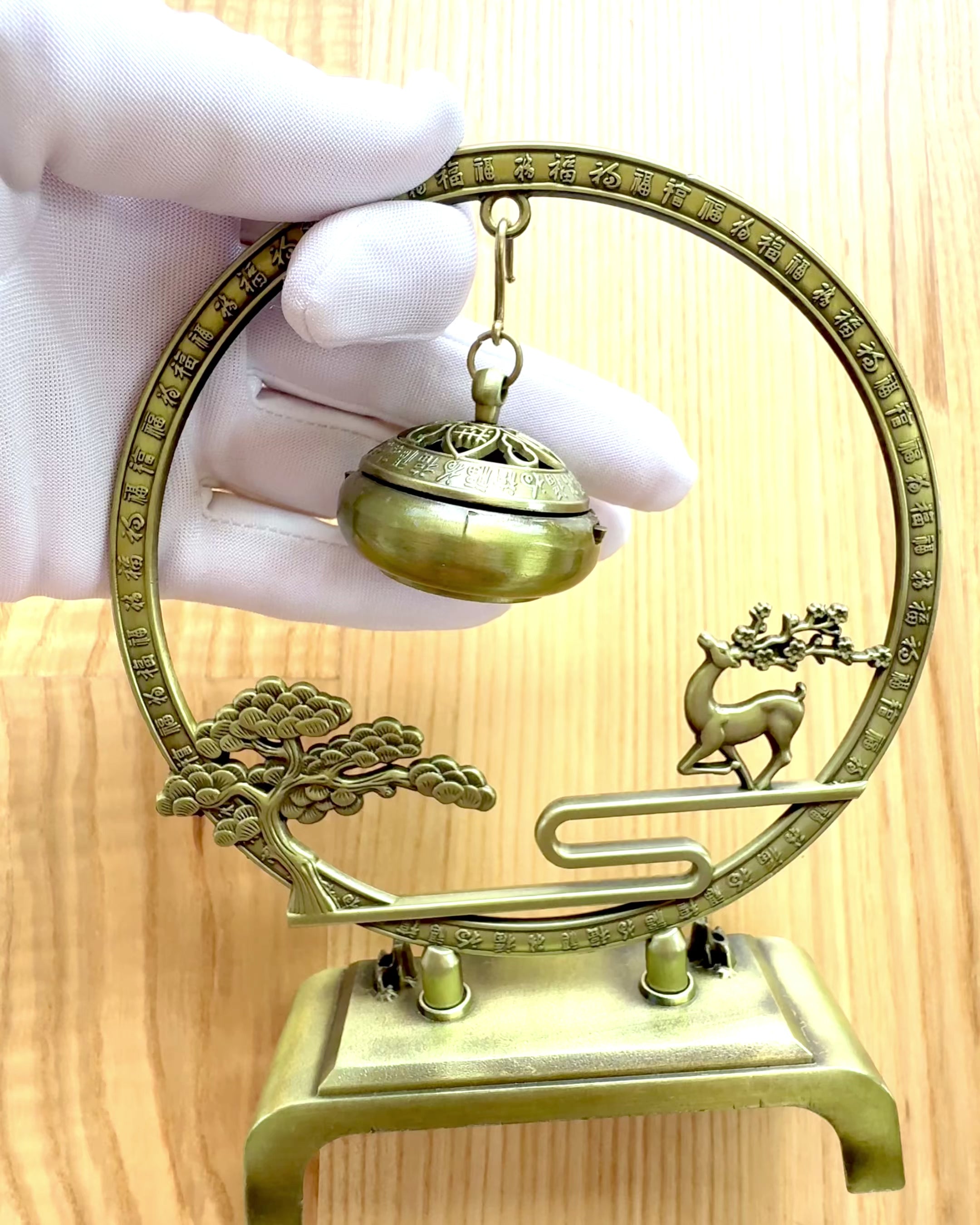 Porte-encens en métal élégant "Grande Sérénité" - possibilité de personnalisation par gravure
