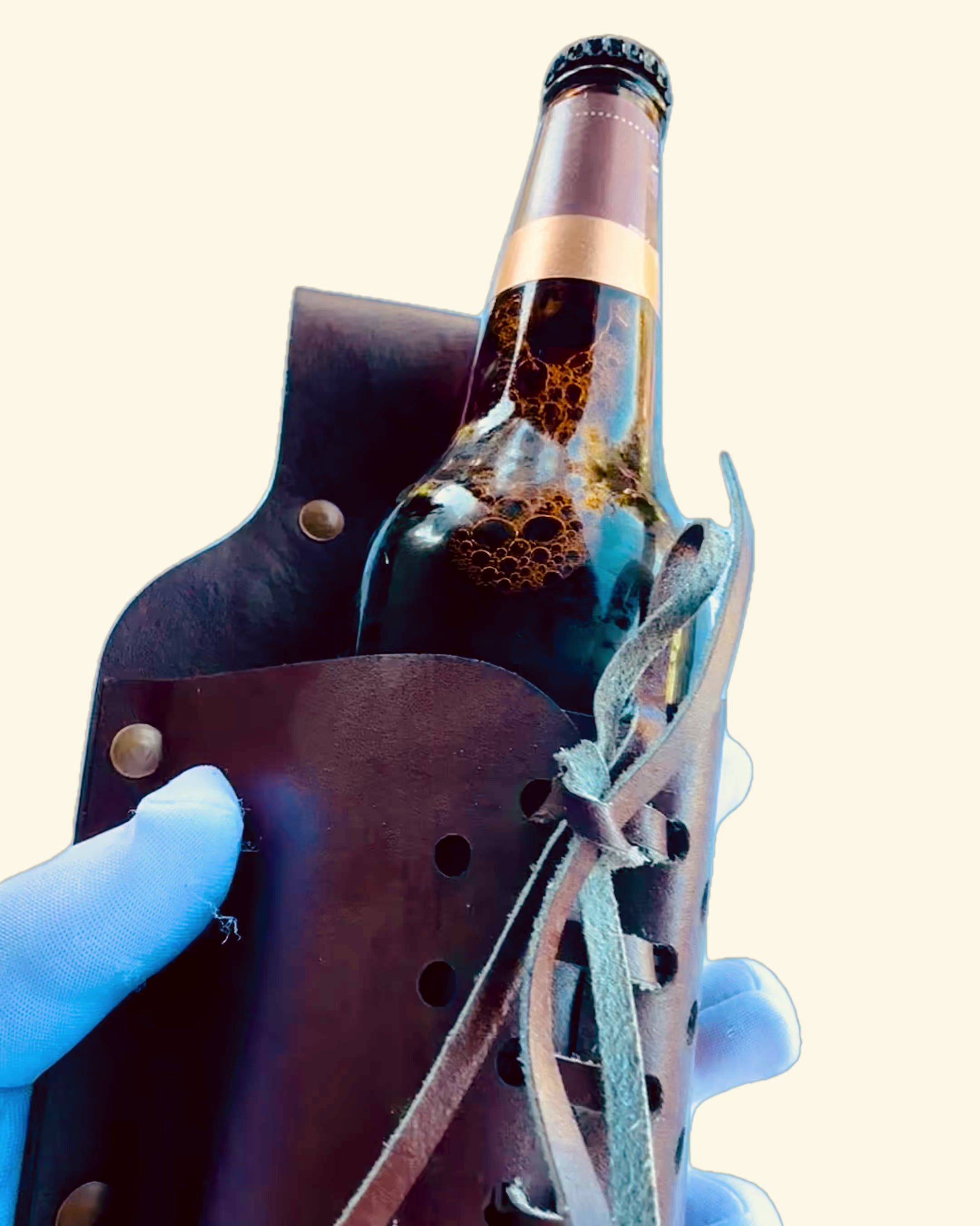 Lederflaschenhülle "LeatherCraft Elegance" - Personalisierung möglich