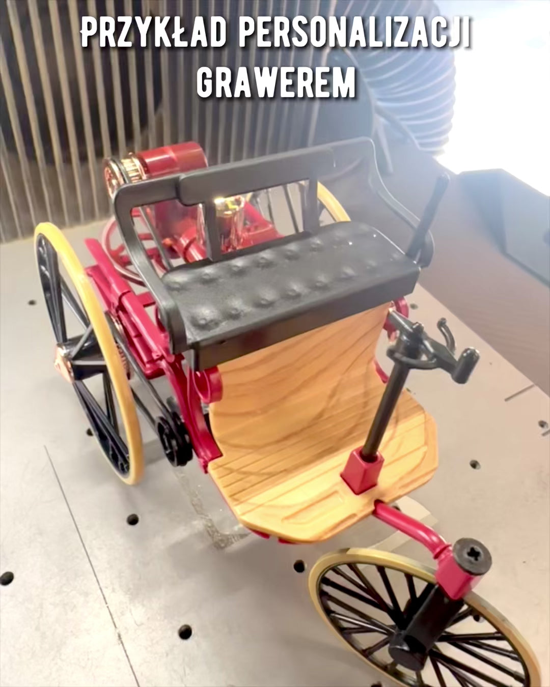 Retro Driewieler Benz Patent-Motorwagen - Verzamelaarsmodel, personalisatie met gravure als cadeau