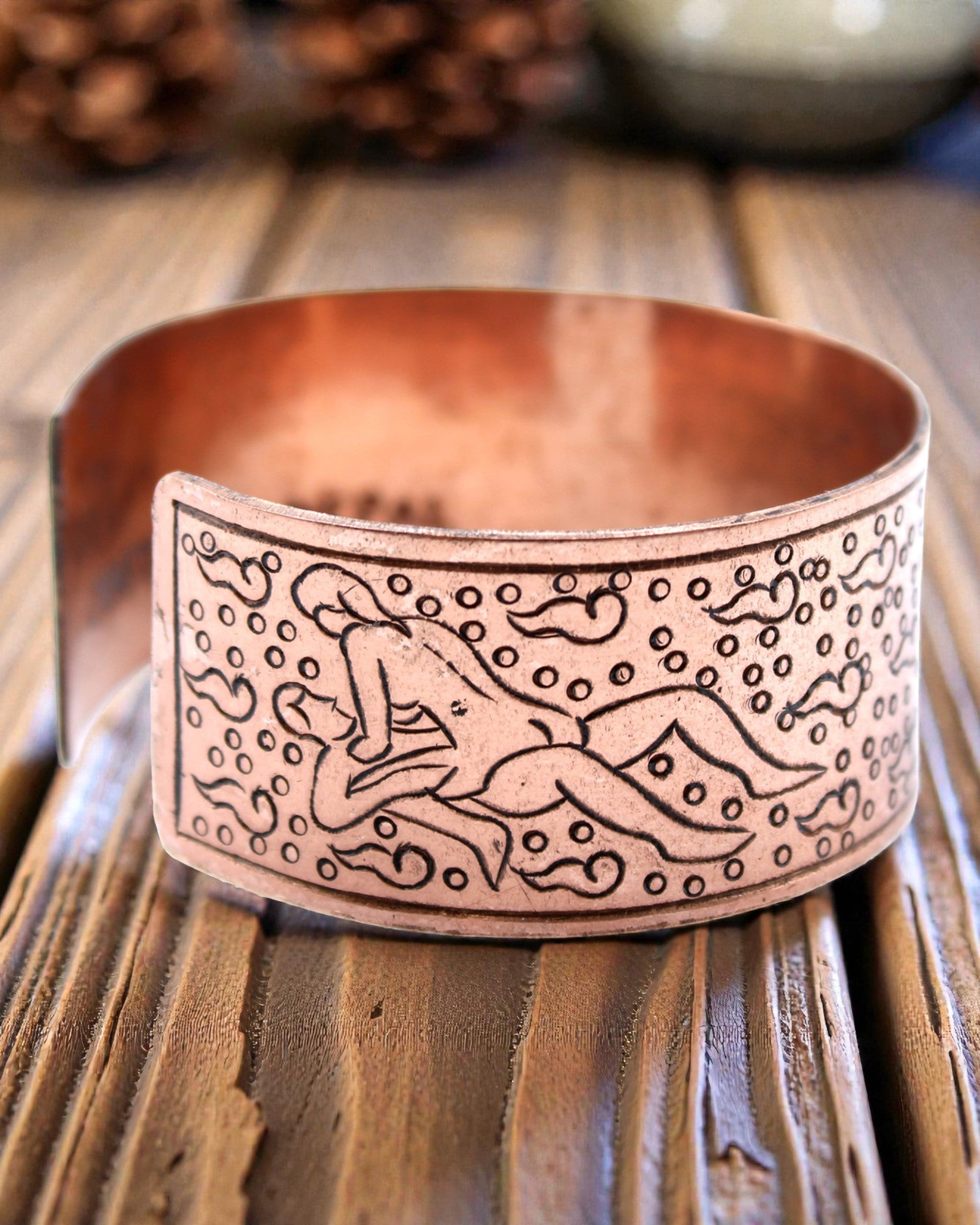 Bracelet tibétain en cuivre Art de l’amour – Kamasutra