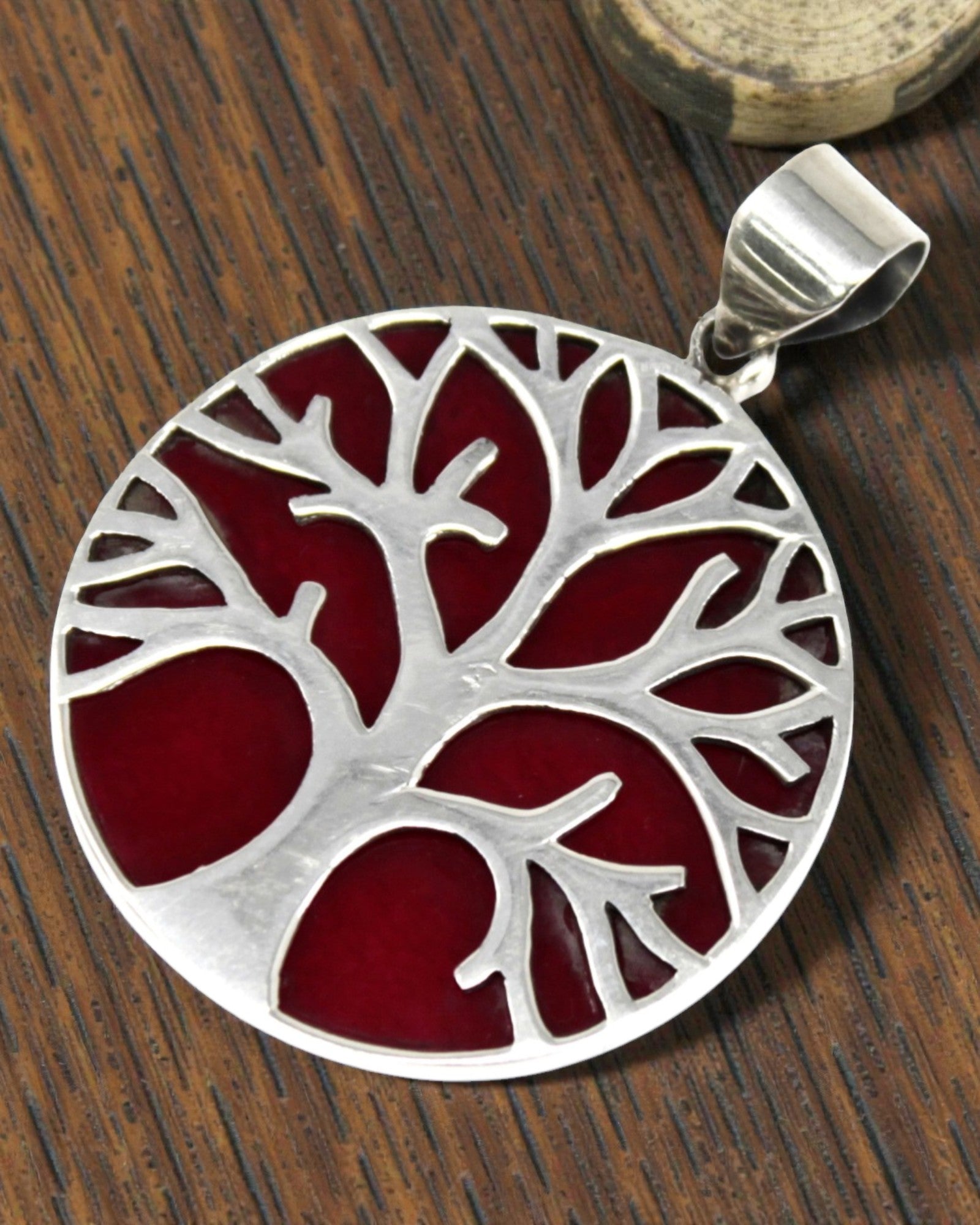 Pendentif en argent Arbre de Vie 30 mm – Coral Spirit