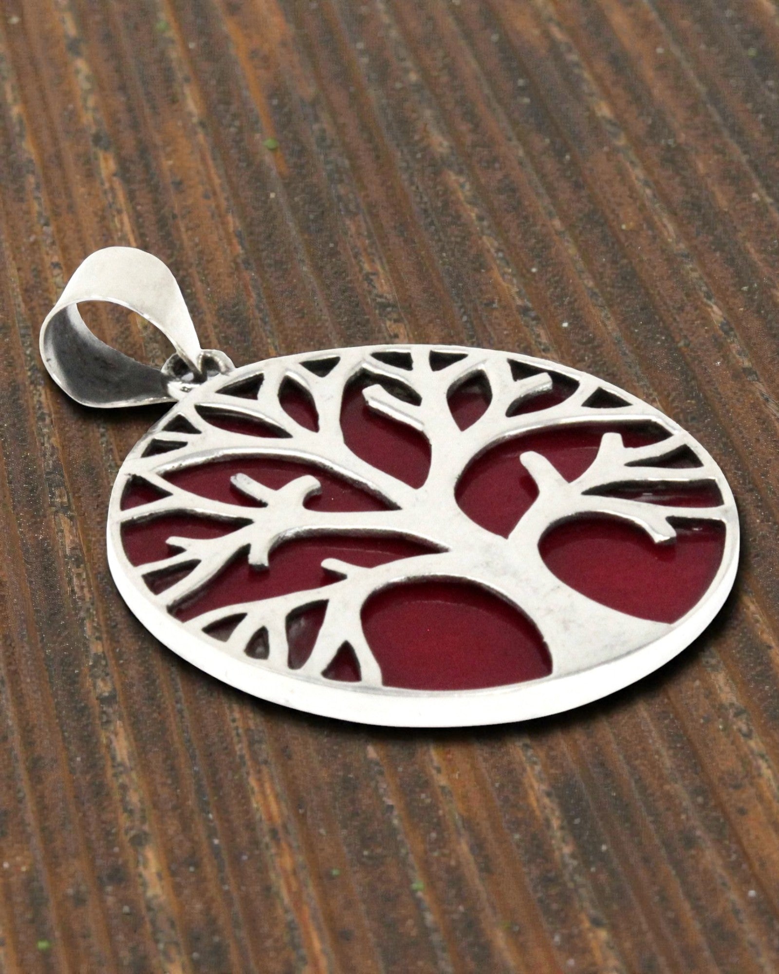 Pendentif en argent Arbre de Vie 30 mm – Coral Spirit