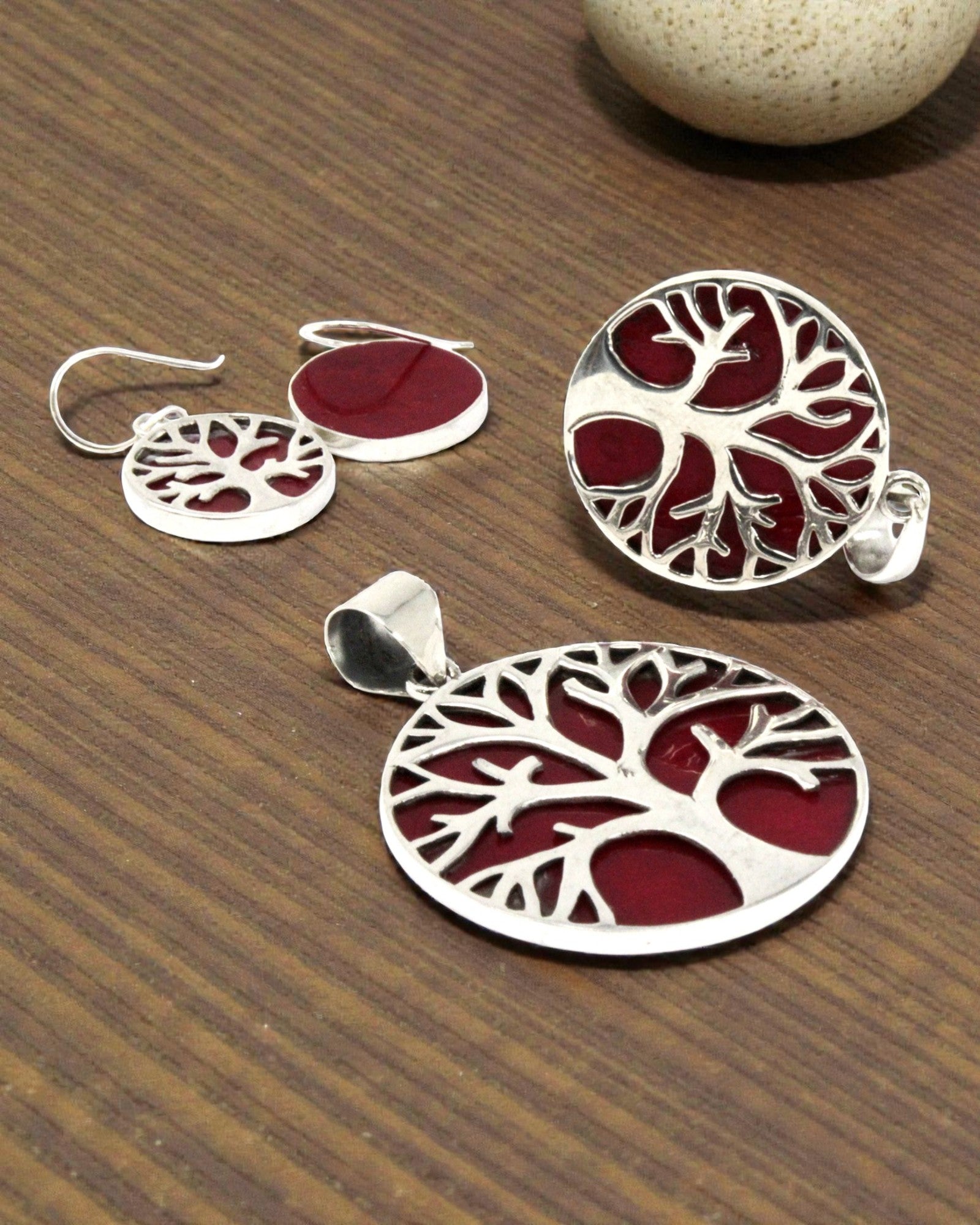Pendentif en argent Arbre de Vie 30 mm – Coral Spirit