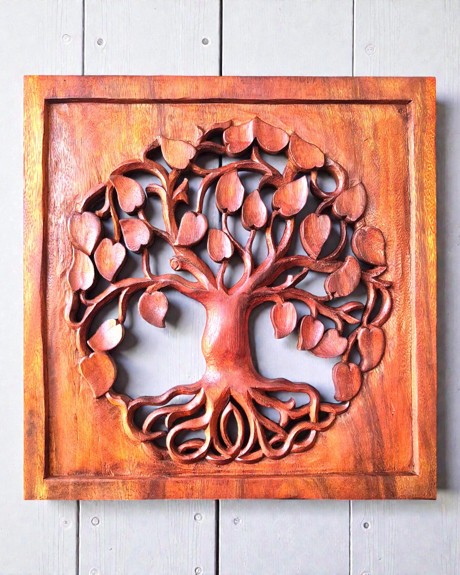 Panneau mural décoratif carré – Arbre de vie rond 40x40 cm