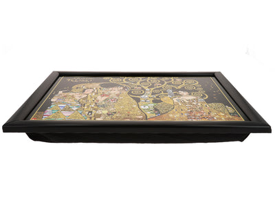 Podstawka pod laptopa G. Klimt, Kolaż (CARMANI) z możliwością personalizacji grawerem, idealna na prezent, wymiary 30.5x40.5cm, stylowa i wygodna do pracy na kolanach