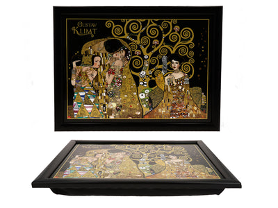 Podstawka pod laptopa G. Klimt, Kolaż (CARMANI) z możliwością personalizacji grawerem, idealna na prezent, wymiary 30.5x40.5cm, stylowa i wygodna do pracy na kolanach