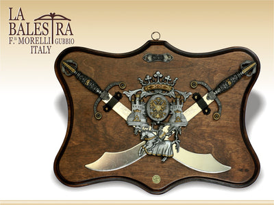 Decoration, replica of two crossed swords, 28 x 38 cm