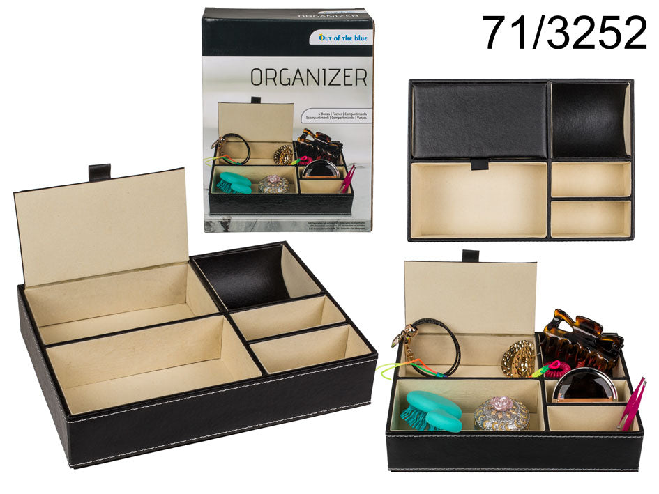 Schmuckorganizer aus Öko-Leder, mit Möglichkeit zur Personalisierung durch Gravur, 25 x 18 x 5 cm