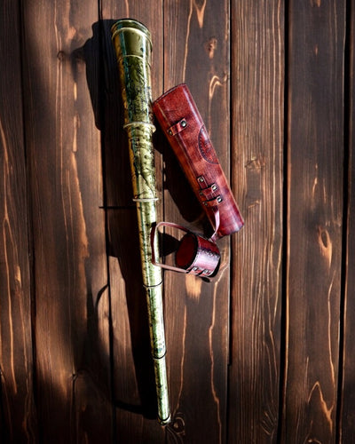 Lunette Royale "Voyager 1818" – Exclusive, en Laiton, 83 cm, faite à la main, étui en Cuir Véritable – Édition de Collection, personnalisation par gravure pour cadeau