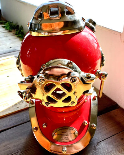 Diepzee-ontdekkershelm - Collectorseditie met Graveermogelijkheid, 35 cm, cadeau voor brandweerman of duiker