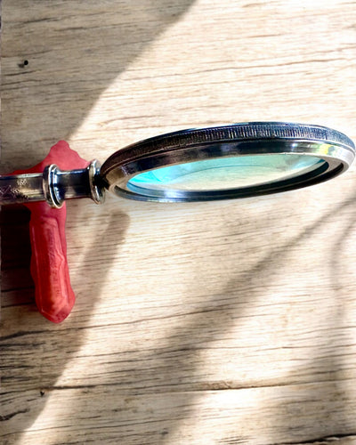 Messing Vergrootglas Navigator 1941 met Leren Etui – Handgemaakt, Premium, mogelijkheid tot personalisatie als cadeau