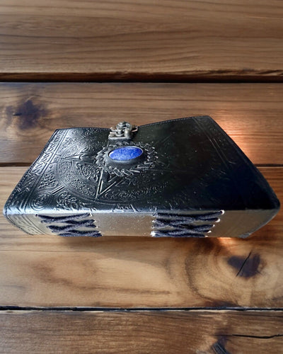 Journal Premium, Motif Antique, Carnet en Cuir "Chronique Magique" 200 pages, 2 variantes au choix, personnalisation par gravure