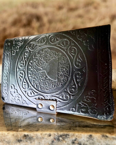 Journal Premium, Motif Antique, Carnet en Cuir "Chronique Magique" 200 pages, 2 variantes au choix, personnalisation par gravure