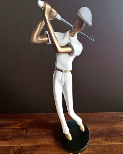 Beeldje van golfer "Swing Elegance", 24 cm hoog, decoratief met mogelijkheid tot gravure als cadeau