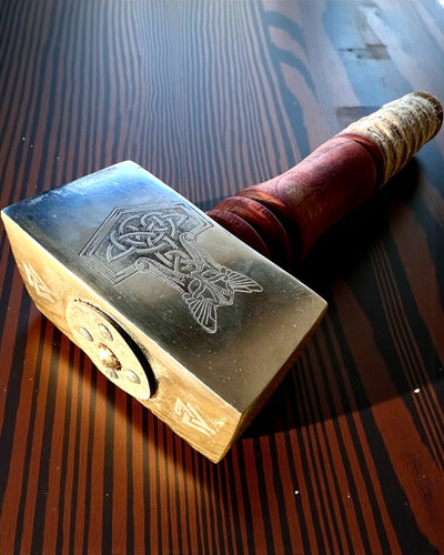 Mjölnir Hamer van de Skalds – 33 cm, Handgesmede Vikinghamer met Gravure-optie