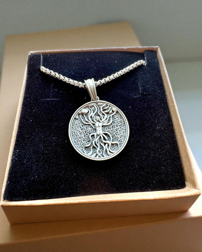 Amulet van de Boom des Levens met Gravure Optie - ketting "Vitaliteit van de Natuur", personalisatie