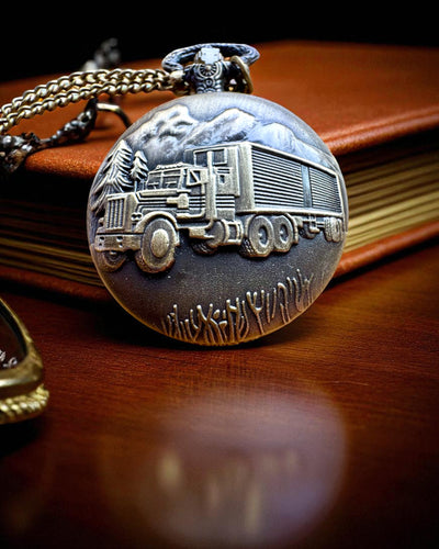 Montre de Poche « Road King » – avec motif de Camion, avec gravure, pour cadeau
