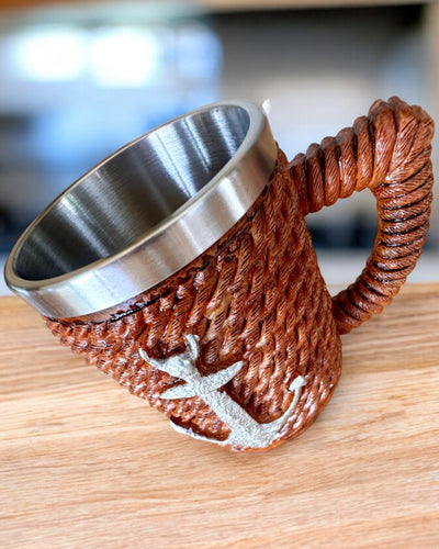 Kroes "Morski Skarb" van roestvrij staal, mogelijkheid tot personalisatie met gravure als cadeau