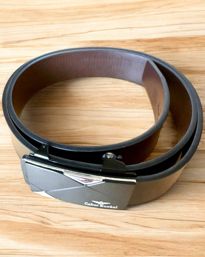 Ceinture Noire pour Homme avec Boucle Automatique Cabor Kunkel, possibilité de personnalisation avec gravure pour cadeau
