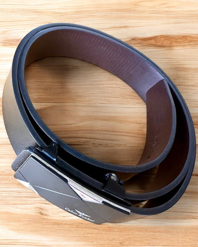 Ceinture Noire pour Homme avec Boucle Automatique Cabor Kunkel, possibilité de personnalisation avec gravure pour cadeau