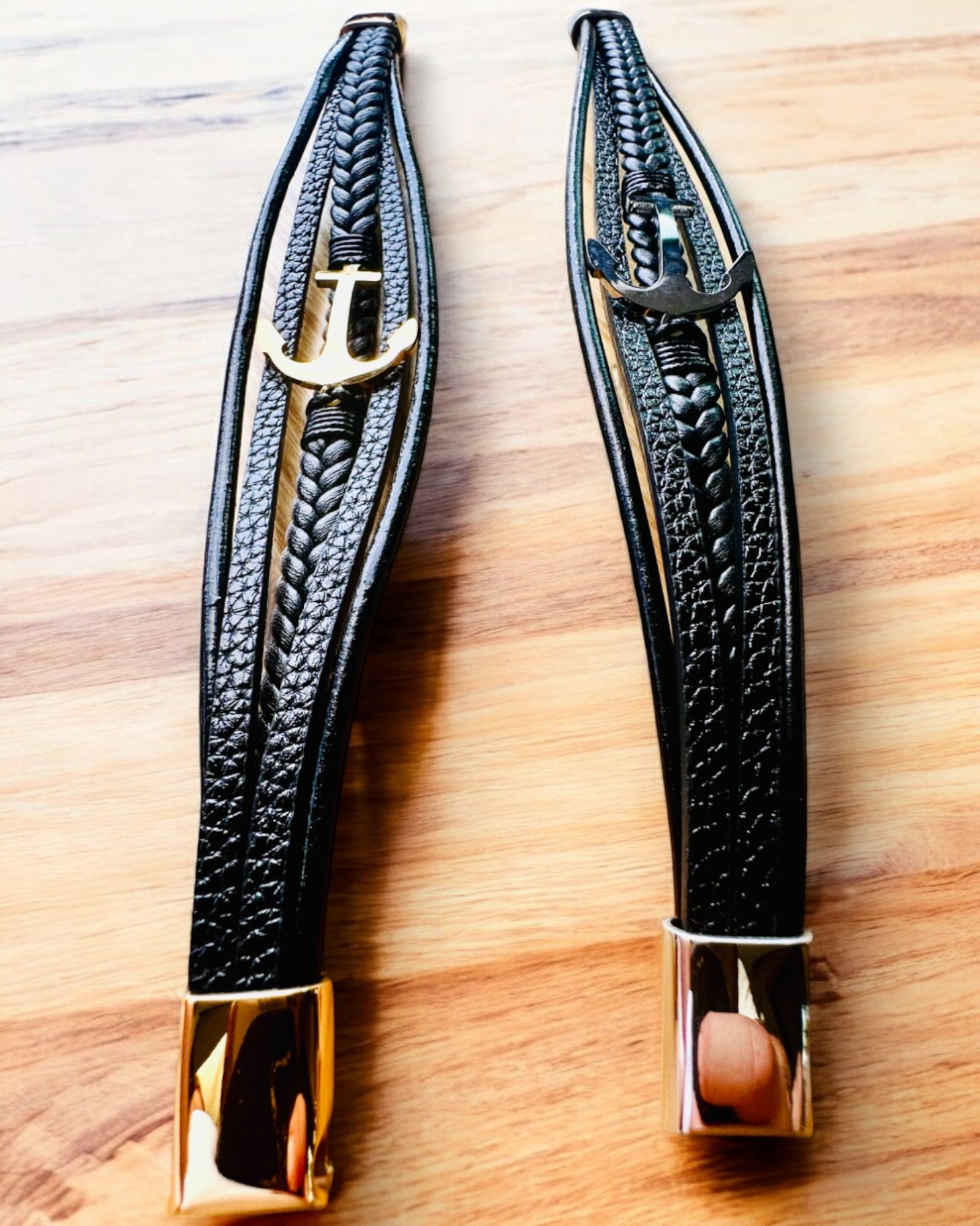 Bracelet homme "Ancre d'Élégance" avec option de gravure pour cadeau