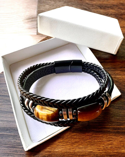 Personalisierbares Geschenkarmband „Tigerauge”