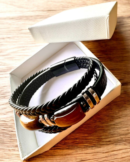 Personalisierbares Geschenkarmband „Tigerauge”