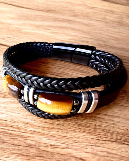 Personalisierbares Geschenkarmband „Tigerauge”