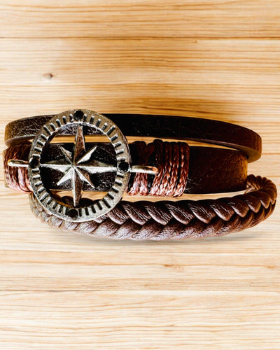Armband "Compass Adventure" - mogelijkheid tot personalisatie met gravure als cadeau, 2 kleuropties om uit te kiezen