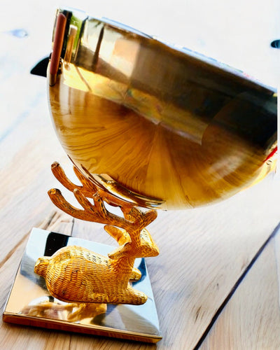 Bol décoratif Trophée de cerf – Artisanat de l'Inde, personnalisation par gravure