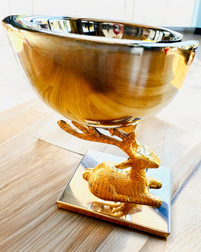 Bol décoratif Trophée de cerf – Artisanat de l'Inde, personnalisation par gravure