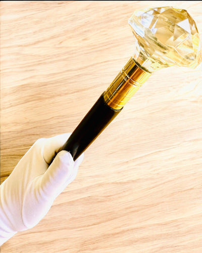 Canne de marche "Diamant Blanc" - En bois fait main, possibilité de gravure