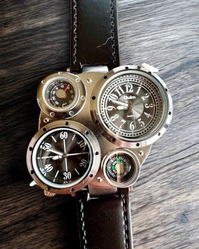 Survival Watch "Explorer 4in1", customizable with engraving for a gift