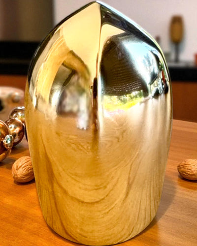 Mini Knight Helmet "Guardian" in Brass – Handcrafted, 12 cm, Customizable with Engraving for Gift