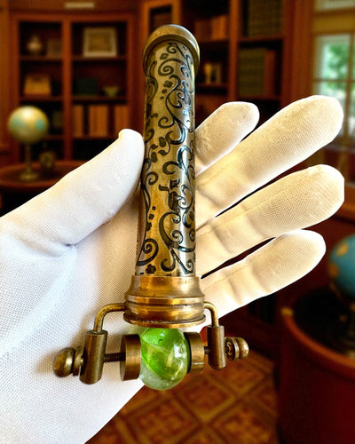 Vintage-Kaleidoskop „Emerald Dreams“, 15 cm – handgefertigt, mit Personalisierung durch Gravur als Geschenk