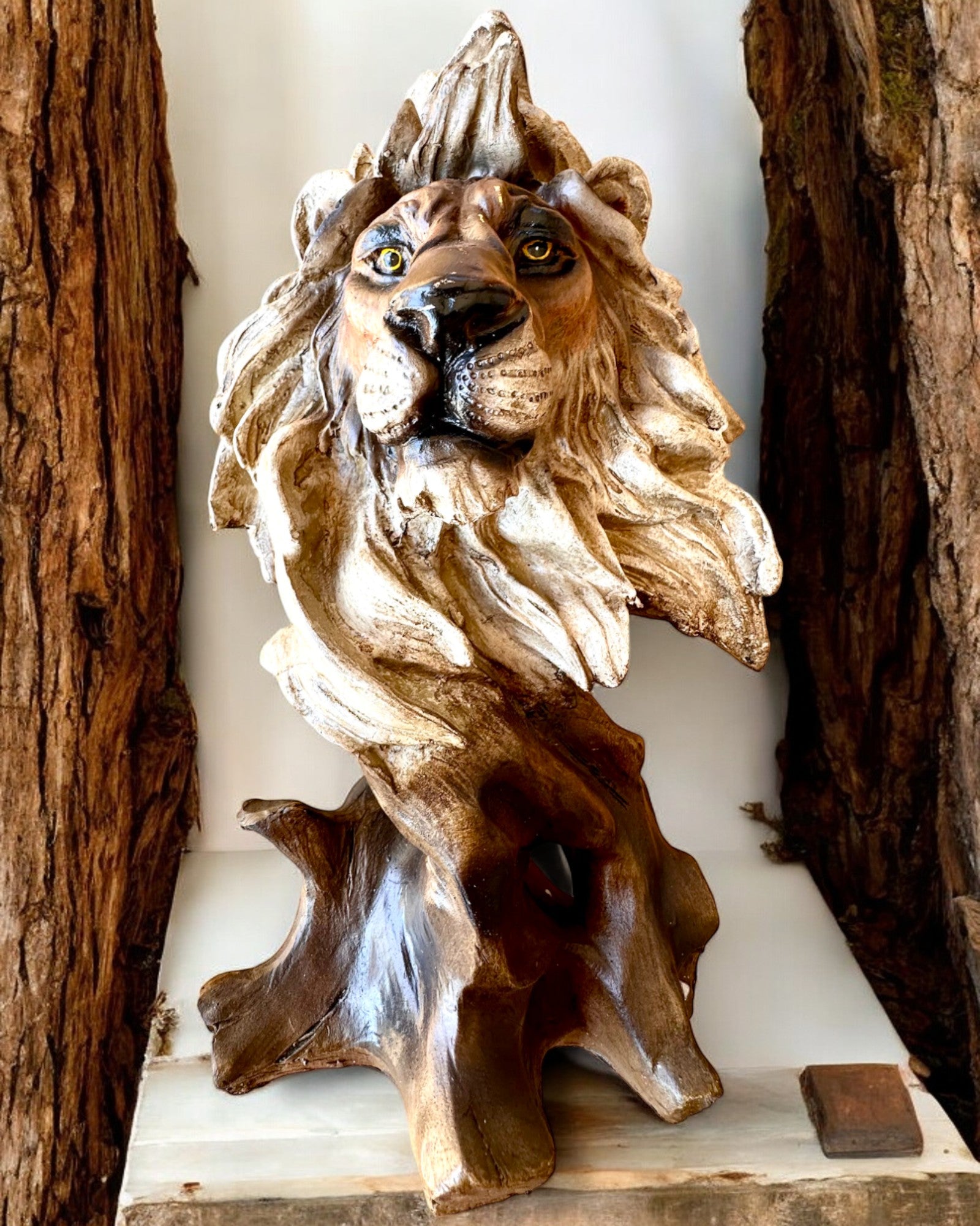 "Lwia Odwaga" - Figurine en résine, 28 cm de hauteur, avec option de gravure pour cadeau