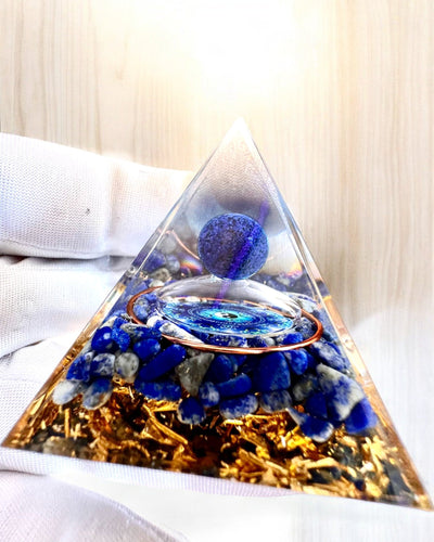 Orgonite Energy Pyramid "Zenith" with Lapis Lazuli, ideal as a gift