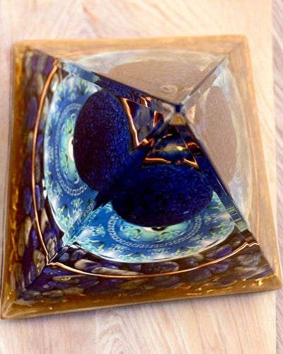 Orgonite Energy Pyramid "Zenith" with Lapis Lazuli, ideal as a gift