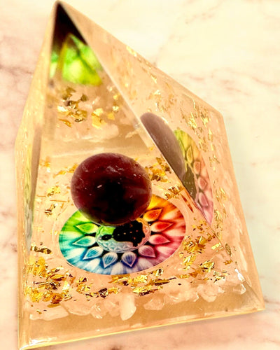 Orgonite Energy Pyramid "Harmony of Light" - Crystal, as a gift