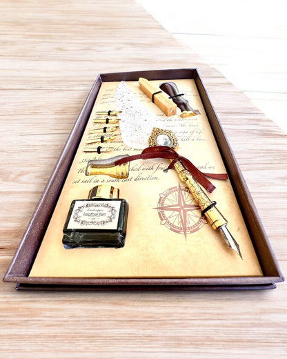 Kalligrafie-Set "Eleganz in der Praxis" mit Gravuroption, als Geschenk. 2 Farbvarianten zur Auswahl