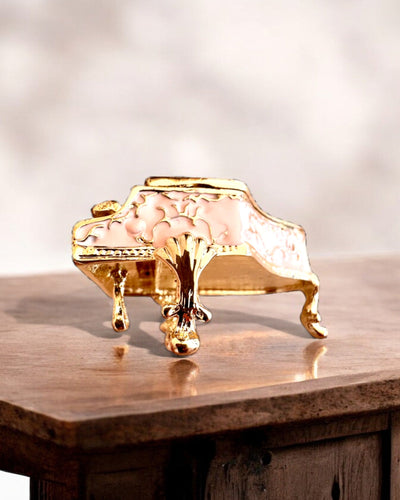 Élégante boîte à bijoux "Mini Piano - roses classiques" - avec option de gravure pour cadeau