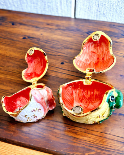 Elegante decoratieve doos "Żabi Skarb" als cadeau personalisatie, met graveeroptie